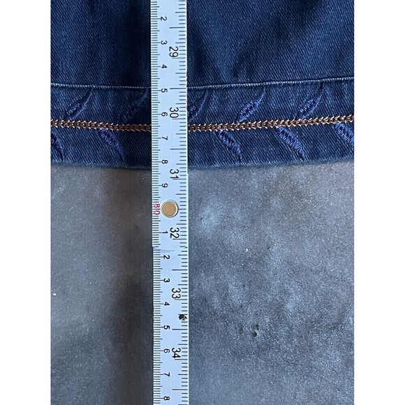 Soft Surroundings Stretch Denim Embroidery Tunic Jacket Sz PM Boho Button Front - Picture 11 of 11